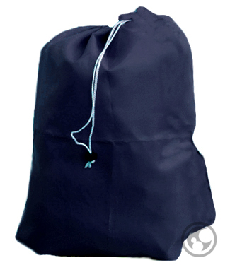 Small Nylon Laundry Bag, Navy Blue