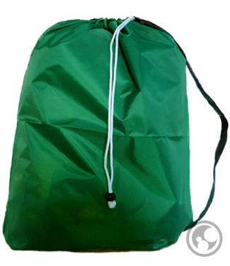 Large Nylon Laundry Bag with Strap, Green