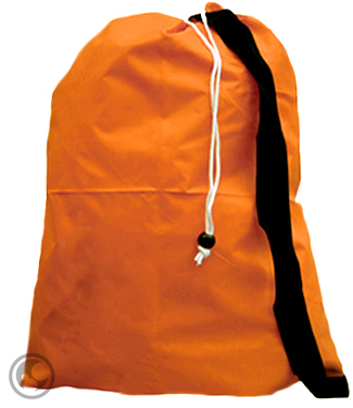 Large Nylon Laundry Bag with Strap, Orange