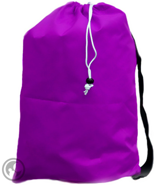 Large Nylon Laundry Bag with Strap, Purple