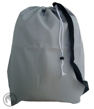 Large Nylon Laundry Bag with Strap, Silver